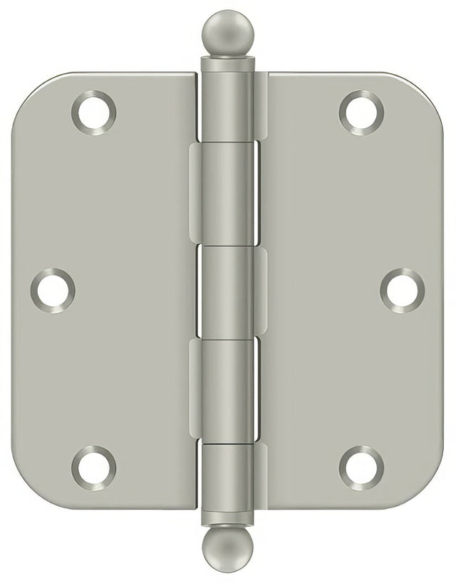 Deltana S35R515-BT 3-1/2" x 3-1/2" x 5/8" Radius Steel Door Hinge with Ball Tips