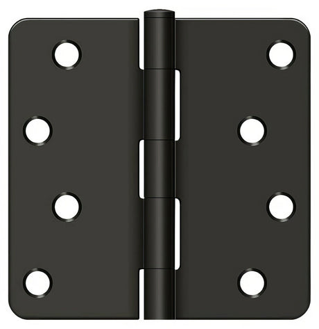 Deltana S44R4BK10B S44R4BK 4" x 4" Plain Bearing 1/4" Radius Corner Door Hinge - Pair Oil Rubbed Bronze