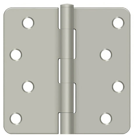 Deltana S44R4BK15 S44R4BK 4" x 4" Plain Bearing 1/4" Radius Corner Door Hinge - Pair Satin Nickel