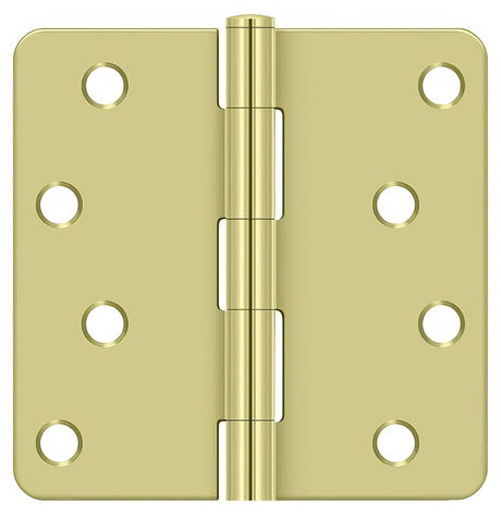 Deltana S44R4BK2D S44R4BK 4" x 4" Plain Bearing 1/4" Radius Corner Door Hinge - Pair Zinc Chromate