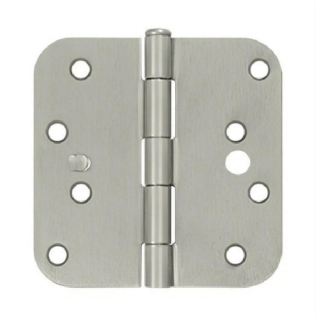 Deltana S44R515-SEC S44R5 4" x 4" x 5/8" Security Radius Steel Door Hinge Brushed Nickel