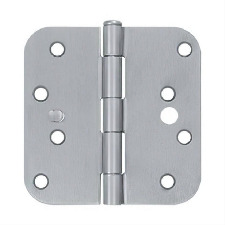 Deltana S44R526D-SEC S44R5 4" x 4" x 5/8" Security Radius Steel Door Hinge Brushed Chrome