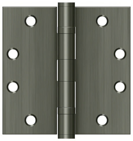 Deltana S45BBU15A S45BB 4-1/2" x 4-1/2" Square Corner Ball Bearing Door Hinge Antique Nickel