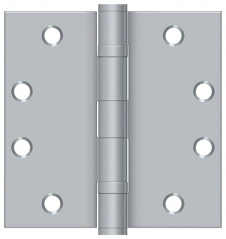 Deltana S45BBU26D S45BB 4-1/2" x 4-1/2" Square Corner Ball Bearing Door Hinge Brushed Chrome