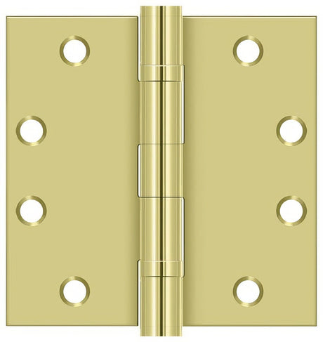 Deltana S45BBU3 S45BBU 4-1/2" x 4-1/2" Square Corner Ball Bearing Door Hinge Polished Brass