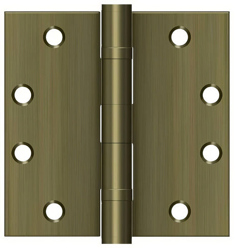 Deltana S45BBU5 S45BBU 4-1/2" x 4-1/2" Square Corner Ball Bearing Door Hinge Antique Brass