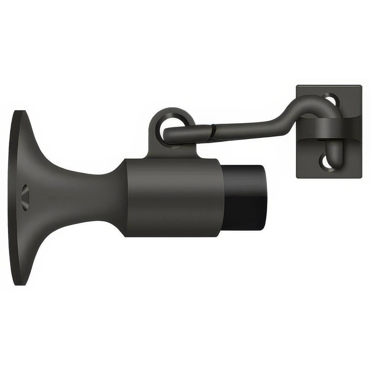 Deltana SAHW325U10B SAHW325 3-5/8" Wall Mount Door Stop with Hook Latch Oil Rubbed Bronze