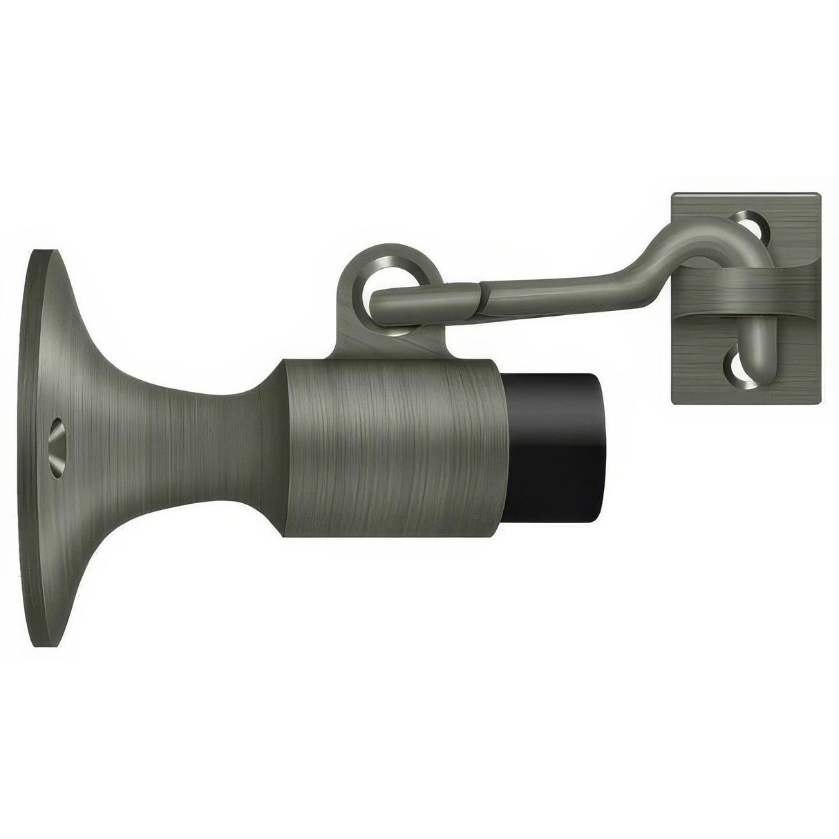 Deltana SAHW325U15A SAHW325 3-5/8" Wall Mount Door Stop with Hook Latch Antique Nickel