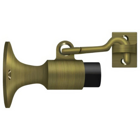 Deltana SAHW325U5 SAHW325 3-5/8" Wall Mount Door Stop with Hook Latch Antique Brass