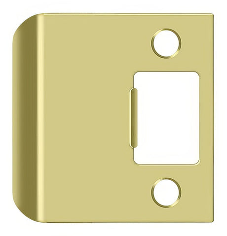 Deltana SPE225U3 polished brass extended lip strike plate