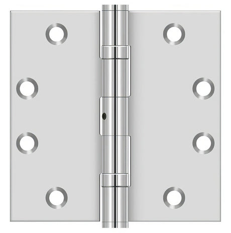 Deltana SS45NBU32 SS45NBU 4-1/2" x 4-1/2" Stainless Steel Square Corner Ball Bearing Door Hinge NRP Polished Stainless Steel