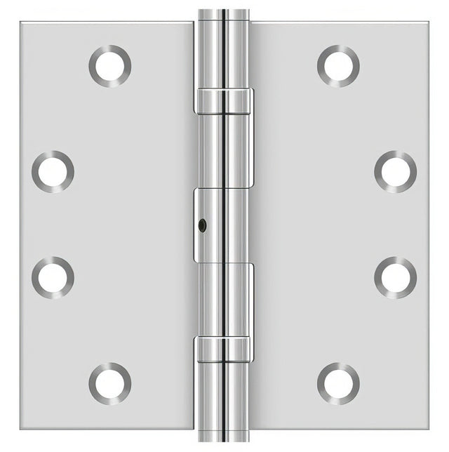Deltana SS45NBU32 SS45NBU 4-1/2" x 4-1/2" Stainless Steel Square Corner Ball Bearing Door Hinge NRP Polished Stainless Steel