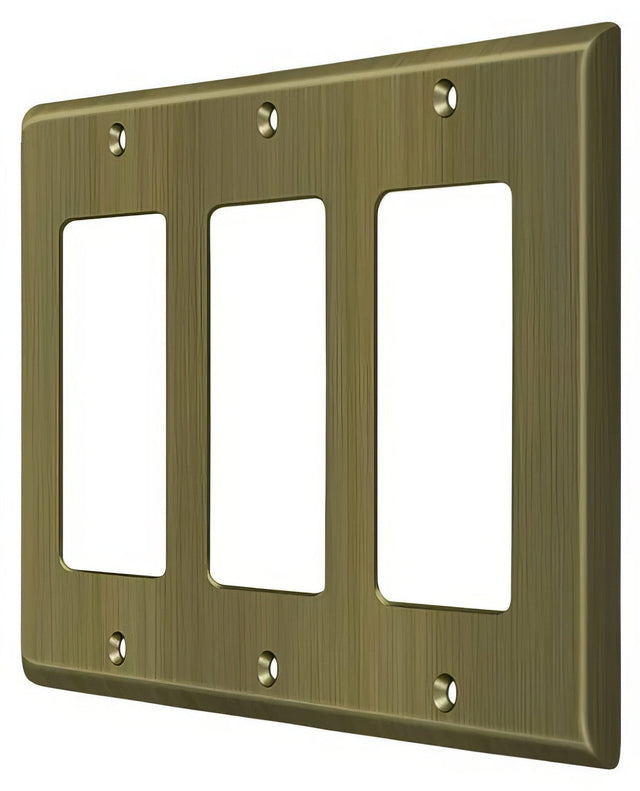Deltana SWP4740U5 SWP4740 Triple GFI Switch Plates Antique Brass
