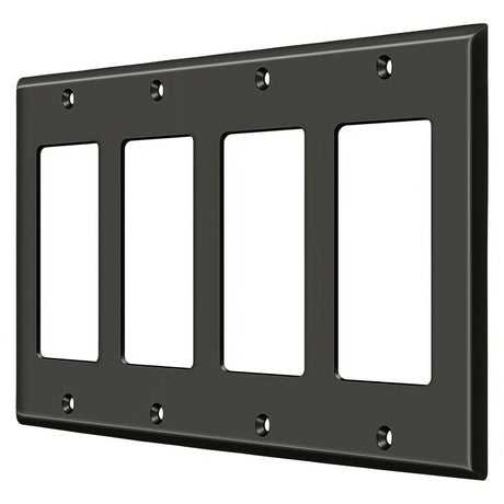 Deltana SWP4744U10B SWP4744 8-1/8" x 4-5/8" 4 Rocker Switch Plate Cover Oil Rubbed Bronze
