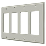 Deltana SWP4744U15 SWP4744 8-1/8" x 4-5/8" 4 Rocker Switch Plate Cover Satin Nickel