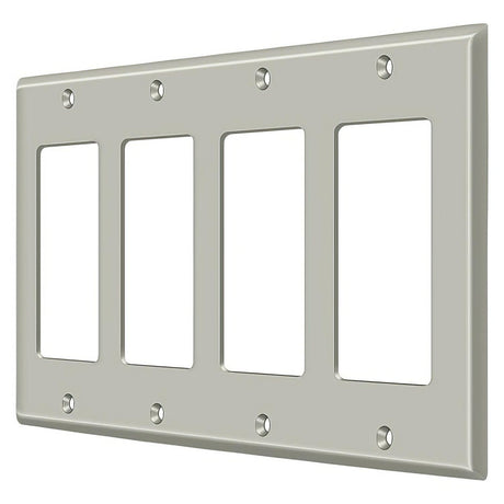 Deltana SWP4744U15 SWP4744 8-1/8" x 4-5/8" 4 Rocker Switch Plate Cover Satin Nickel