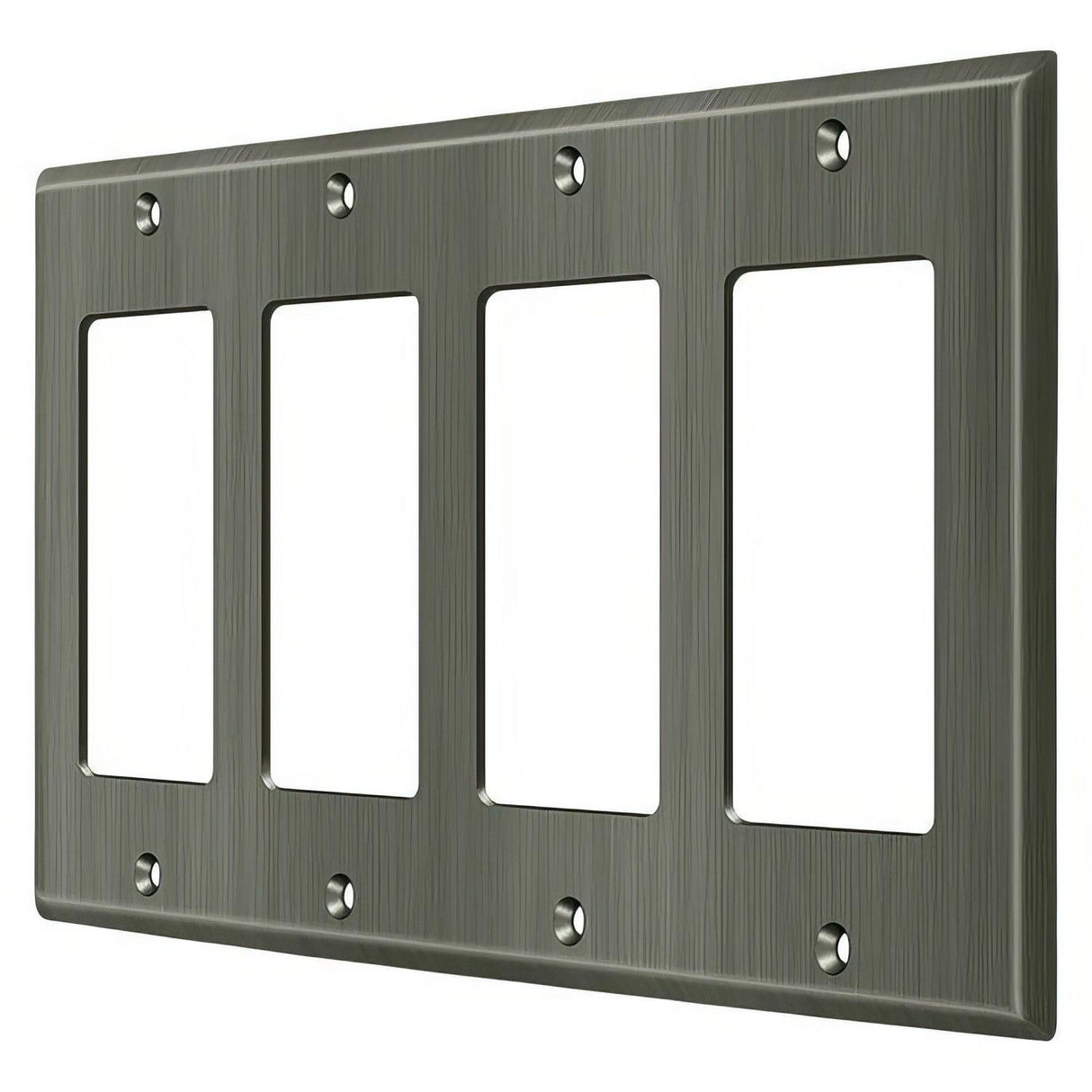 Deltana SWP4744U15A SWP4744 8-1/8" x 4-5/8" 4 Rocker Switch Plate Cover Antique Nickel