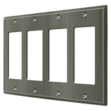 Deltana SWP4744U15A SWP4744 8-1/8" x 4-5/8" 4 Rocker Switch Plate Cover Antique Nickel