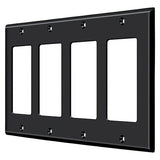 Deltana SWP4744U19 SWP4744 8-1/8" x 4-5/8" 4 Rocker Switch Plate Cover Paint Black
