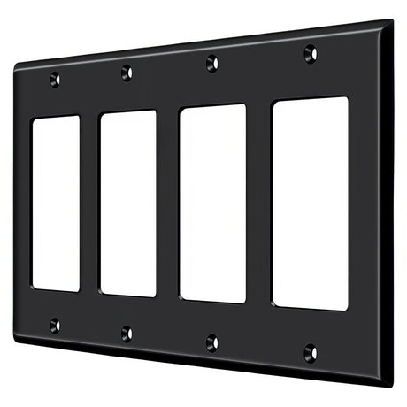 Deltana SWP4744U19 SWP4744 8-1/8" x 4-5/8" 4 Rocker Switch Plate Cover Paint Black