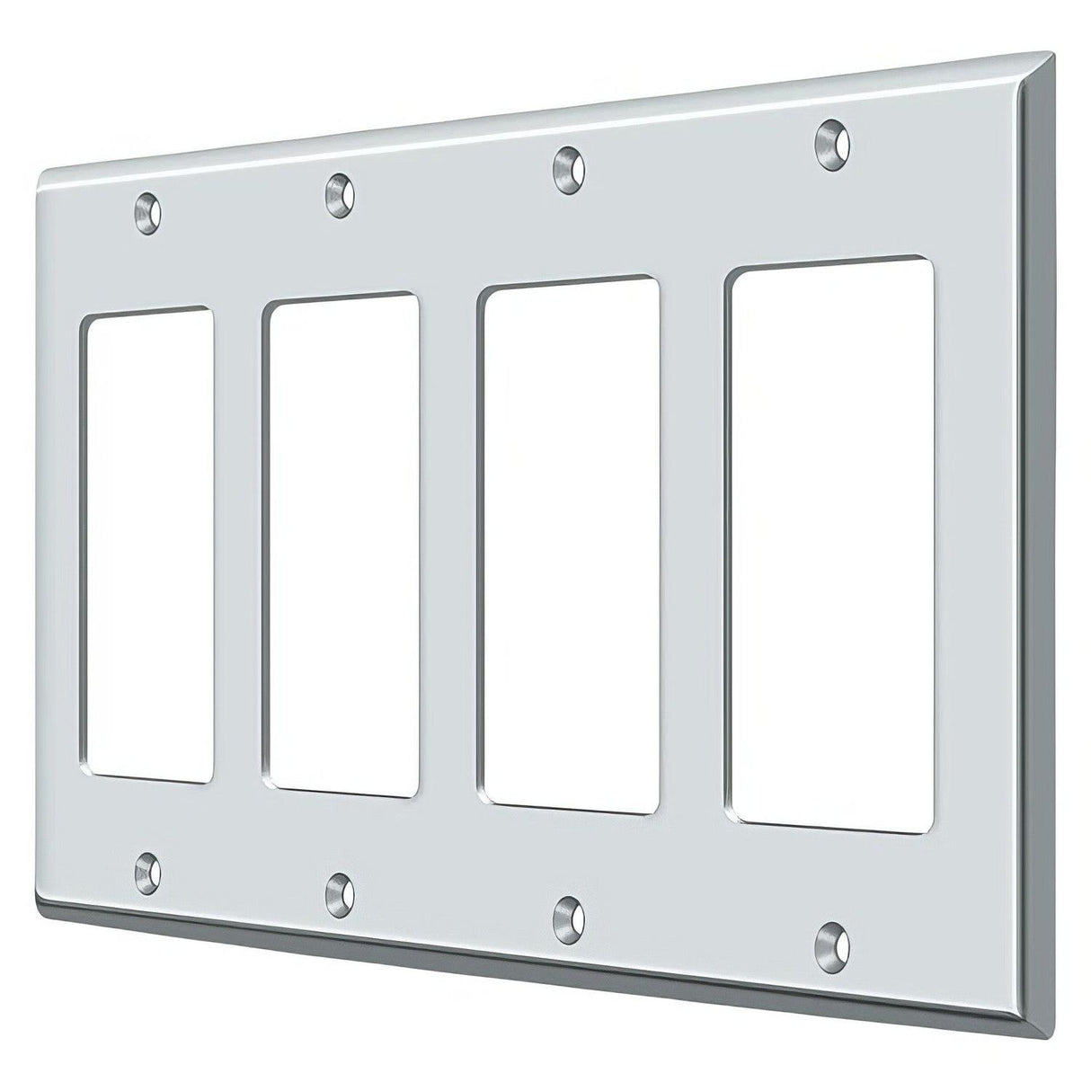 Deltana SWP4744U26 SWP4744 8-1/8" x 4-5/8" 4 Rocker Switch Plate Cover Chrome