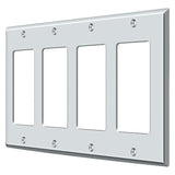Deltana SWP4744U26 SWP4744 8-1/8" x 4-5/8" 4 Rocker Switch Plate Cover Chrome