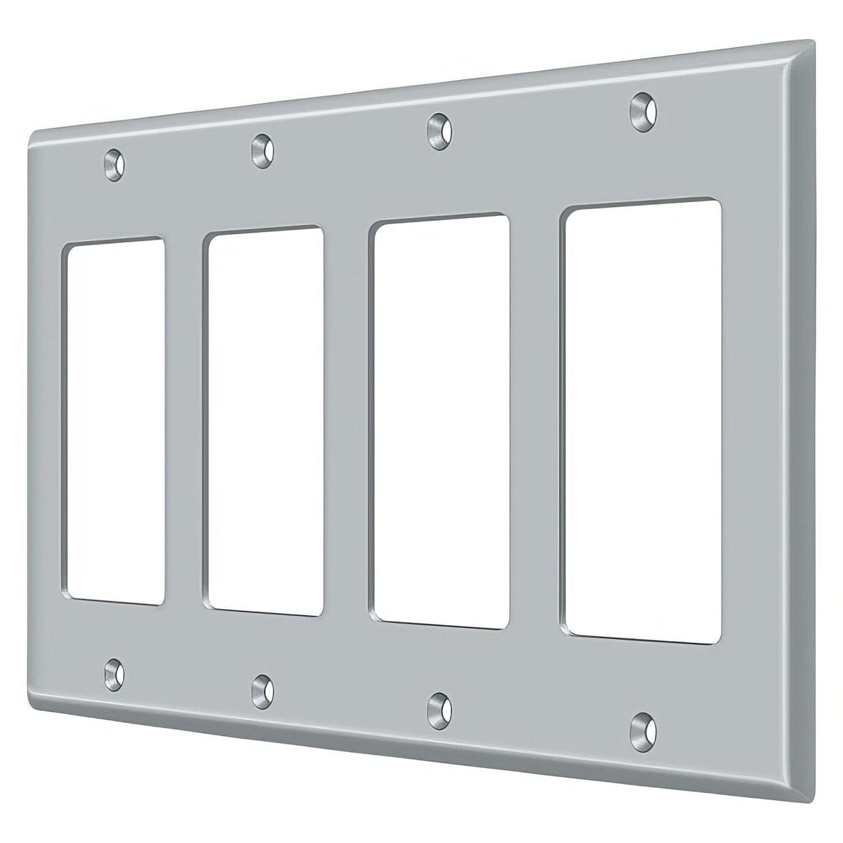 Deltana SWP4744U26D SWP4744 8-1/8" x 4-5/8" 4 Rocker Switch Plate Cover Brushed Chrome