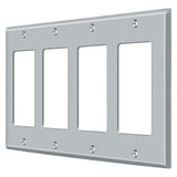 Deltana SWP4744U26D SWP4744 8-1/8" x 4-5/8" 4 Rocker Switch Plate Cover Brushed Chrome