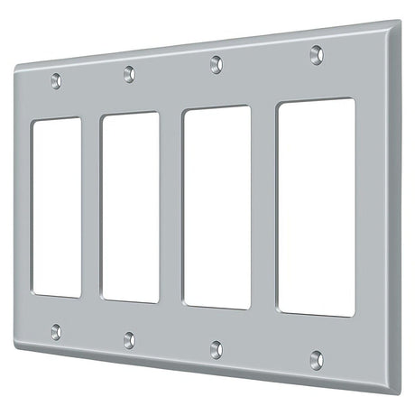 Deltana SWP4744U26D SWP4744 8-1/8" x 4-5/8" 4 Rocker Switch Plate Cover Brushed Chrome