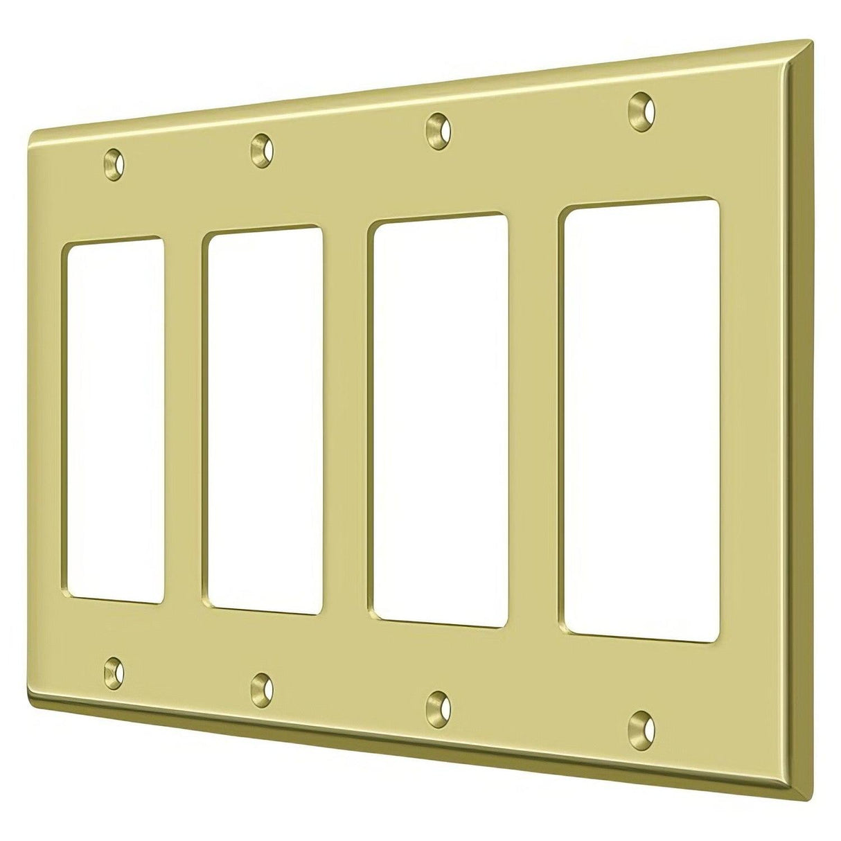 Deltana SWP4744U3 SWP4744 8-1/8" x 4-5/8" 4 Rocker Switch Plate Cover Polished Brass