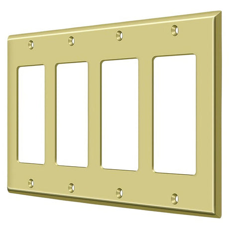 Deltana SWP4744U3 SWP4744 8-1/8" x 4-5/8" 4 Rocker Switch Plate Cover Polished Brass