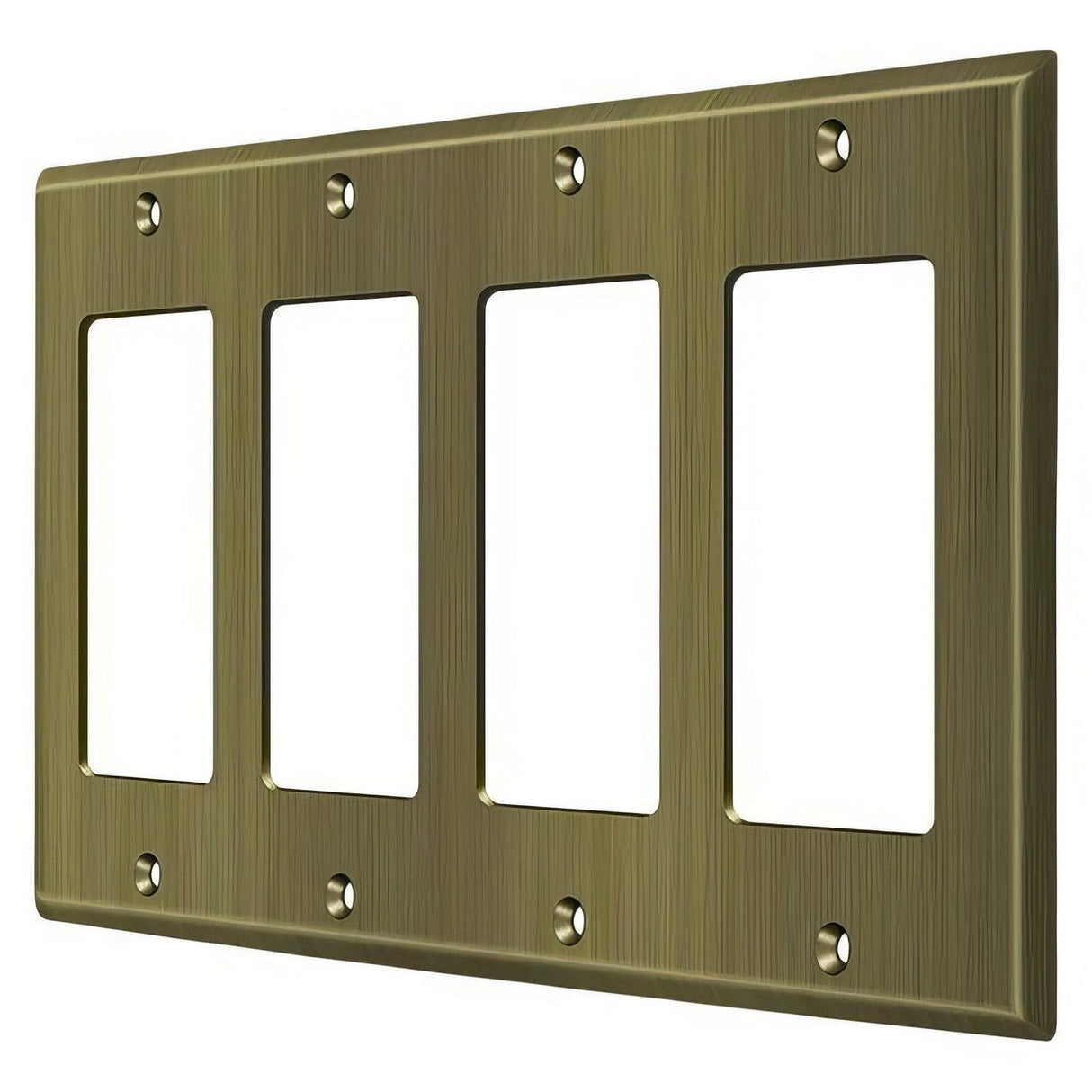 Deltana SWP4744U5 SWP4744 8-1/8" x 4-5/8" 4 Rocker Switch Plate Cover Antique Brass