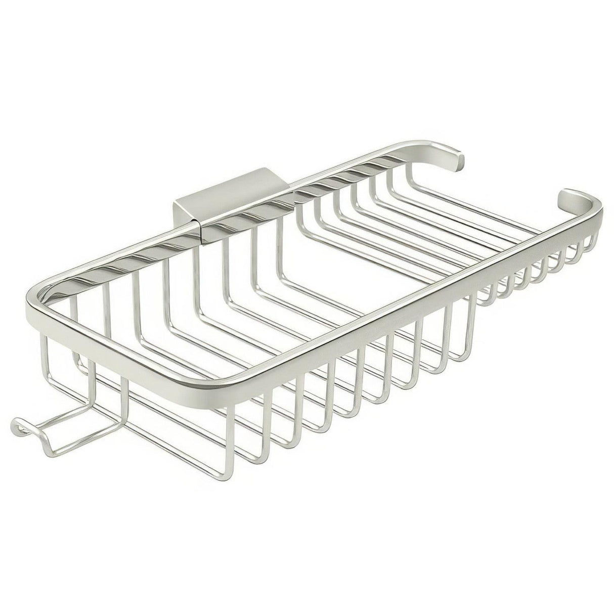 Deltana WBR1051HU14 WBR1051H 10-3/8" x 4-7/8" Dual Level Wire Shower Basket with Hook Polished Nickel