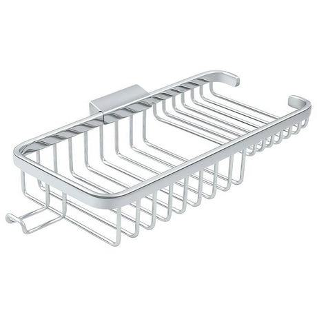 Deltana WBR1051HU26 WBR1051H 10-3/8" x 4-7/8" Dual Level Wire Shower Basket with Hook Chrome