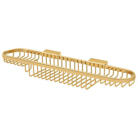 Deltana WBR1835CR003 WBR1835 18" x 3-1/2" Dual Level Wire Shower Basket Lifetime Polished Brass