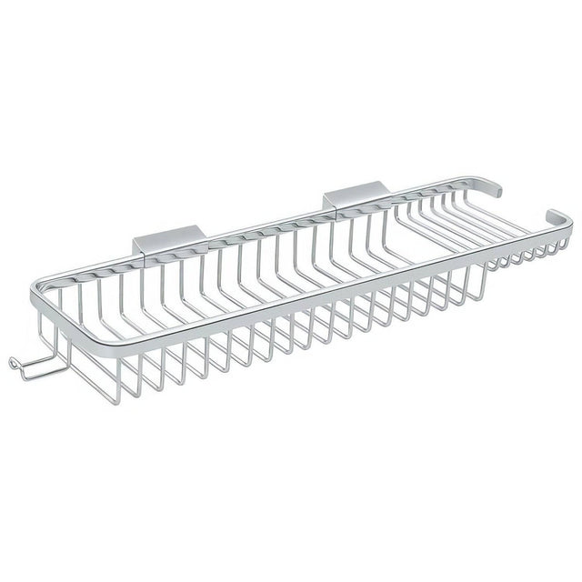 Deltana WBR1850HU26 WBR1850H 17-3/4" x 4-7/8" Dual Level Wire Shower Basket with Hook Chrome