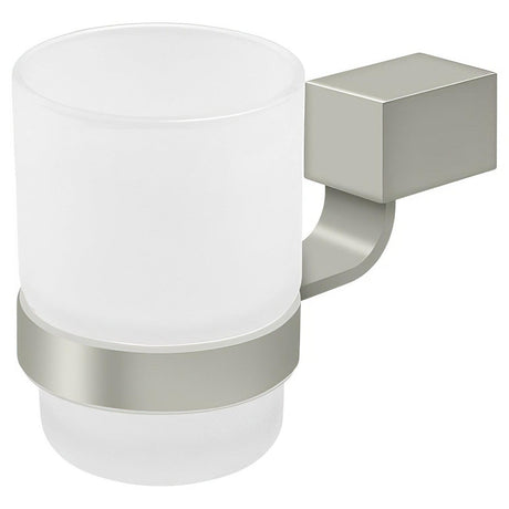 Deltana ZA2014-15 Glass Tumbler with Toothbrush Holder Satin Nickel