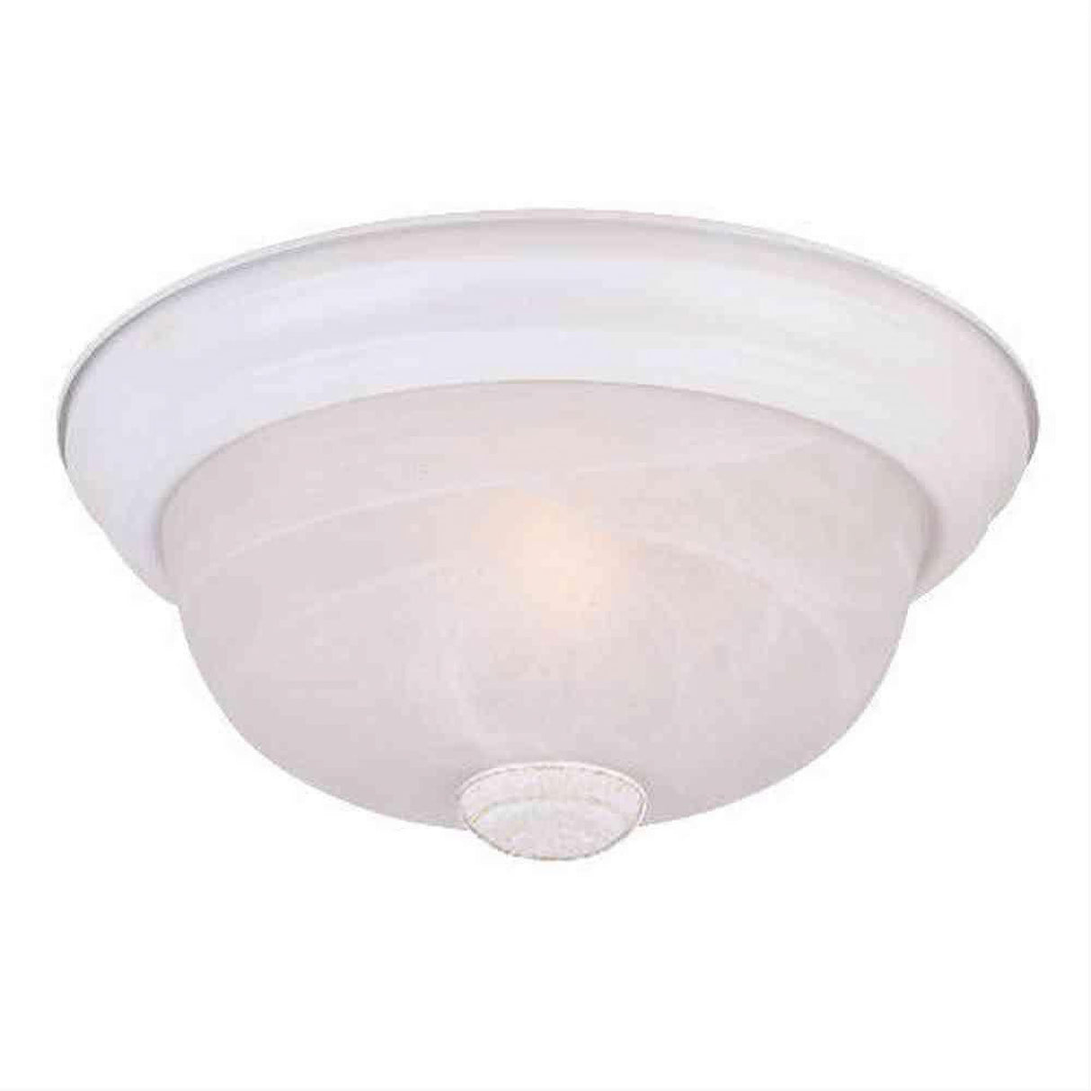 Designers Fountain 1257M-WH-AL 2 Light Medium Flushmount With Alabaster Glass White