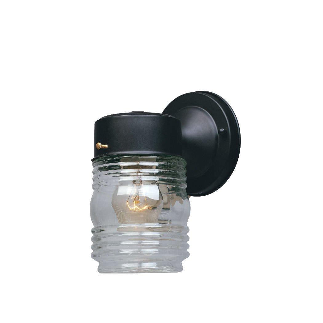 Designers Fountain 2061-BK Budget Cast Aluminum 1 Light Jelly Jar Wall Light Black