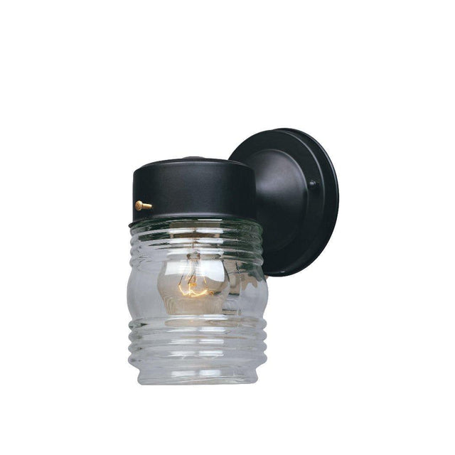 Designers Fountain 2061-BK Budget Cast Aluminum 1 Light Jelly Jar Wall Light Black