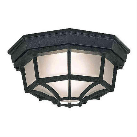 Designers Fountain 2067-BK 1 Light 10 1/2" Flushmount Marine Style Lantern Black