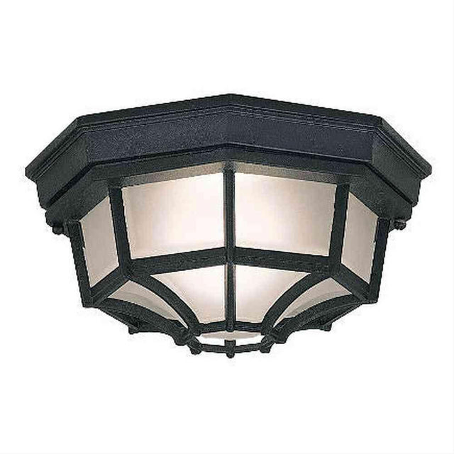 Designers Fountain 2067-BK 1 Light 10 1/2" Flushmount Marine Style Lantern Black