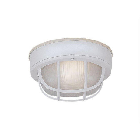 Designers Fountain 2073-WH Bulk Head 1 Light 7" Round Bulkhead With Guard White