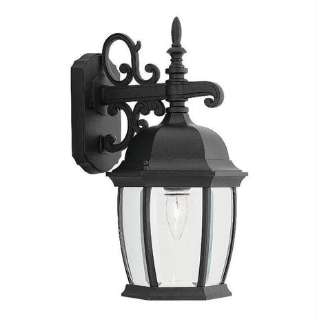 Designers Fountain 2421-BK Tiverton 1 Light Cast Aluminum 8" Wall Lantern Black