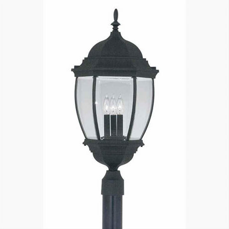 Designers Fountain 2446-BK Tiverton 3 Light Cast Aluminum 13" Post Lantern Black