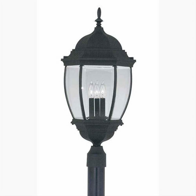 Designers Fountain 2446-BK Tiverton 3 Light Cast Aluminum 13" Post Lantern Black