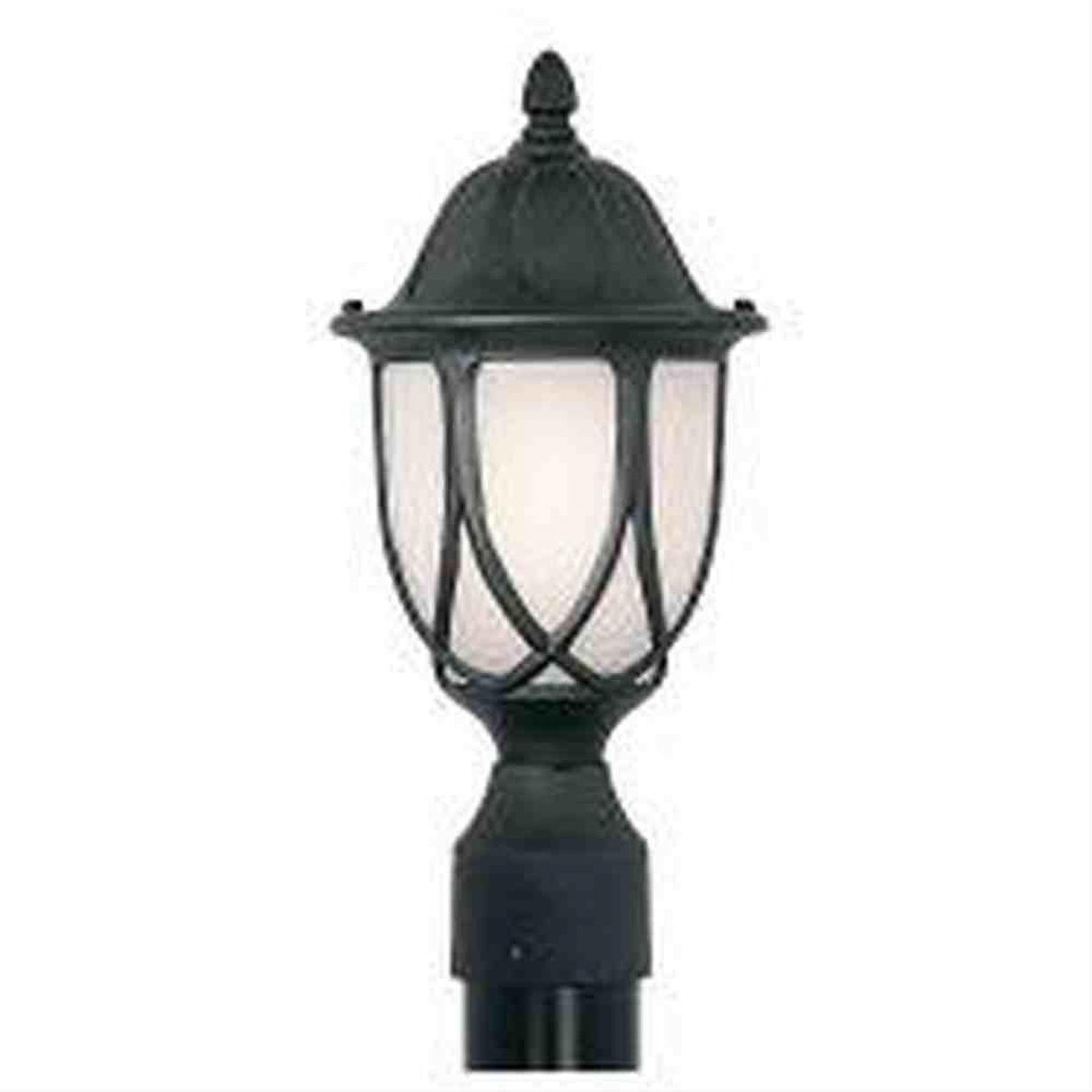 Designers Fountain 2866-BK Capella 1 Light 9" Cast Aluminum Post Lantern Black