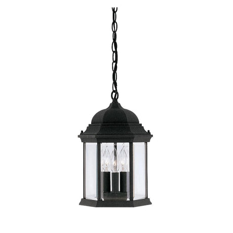 Designers Fountain 2984-BK Devonshire 3 Light Cast Aluminum 9 1/2" Hanging Lantern Black