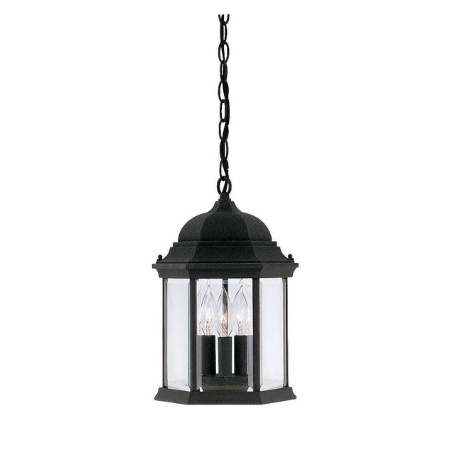 Designers Fountain 2984-BK Devonshire 3 Light Cast Aluminum 9 1/2" Hanging Lantern Black