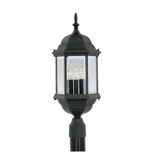 Designers Fountain 2986-BK Devonshire 3 Light Cast Aluminum 9 1/2" Post Lantern Black
